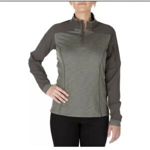 5.11 TACTICAL Womens Rapid Half Zip Pullover Green medium
